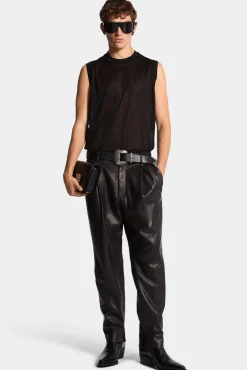 Leather Two Pleats Pant