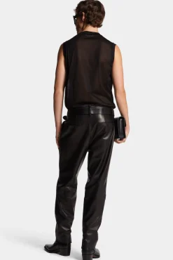 Leather Two Pleats Pant