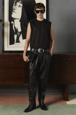 Leather Two Pleats Pant