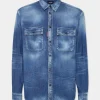 Light Wash Relax Dan Worker Pocket Shirt