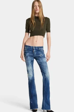 Medium Filo Blu Wash Medium Waist Flare Jeans