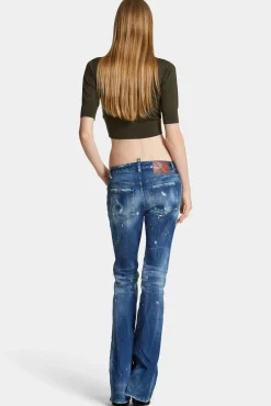Medium Filo Blu Wash Medium Waist Flare Jeans