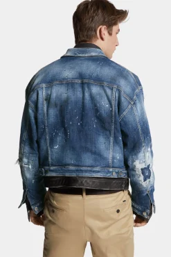 Medium Ripped Wash Rider Dan Jean Jacket