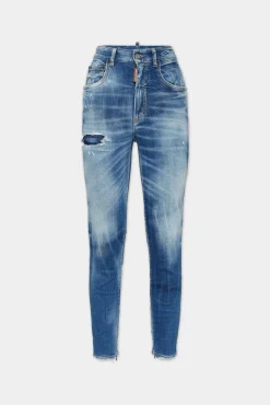 Medium Small Hole Wash High Waist Twiggy Jeans