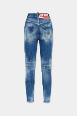 Medium Small Hole Wash High Waist Twiggy Jeans