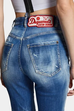 Medium Small Hole Wash High Waist Twiggy Jeans
