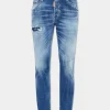 Medium Small Hole Wash Skater Jeans