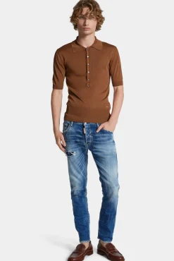 Medium Small Hole Wash Skater Jeans