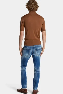 Medium Small Hole Wash Skater Jeans