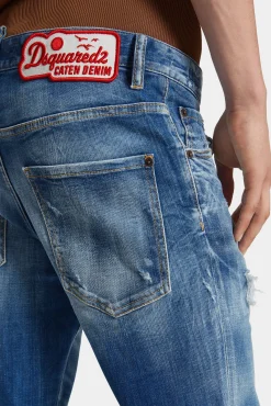 Medium Small Hole Wash Skater Jeans