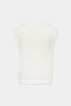 Open-Knit V Neck Vest