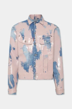 Pink Latex Wash Lee Jean Jacket