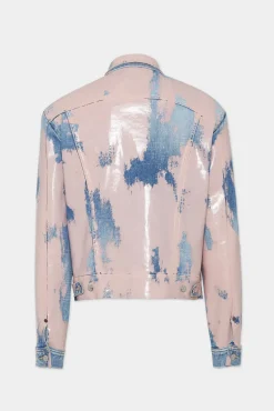 Pink Latex Wash Lee Jean Jacket