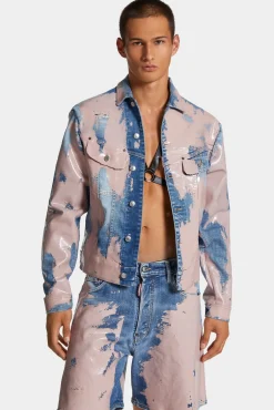 Pink Latex Wash Lee Jean Jacket