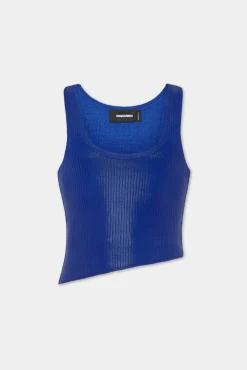 Ribbed Knit Asymmetric Top