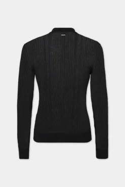 Sequin Stripe Knit Polo
