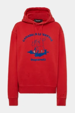 Washed And Destroyed Just Right Fit Hoodie