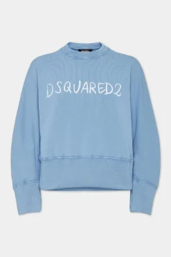 White Fade Dean Fit Handwritten Logo Sweatshirt