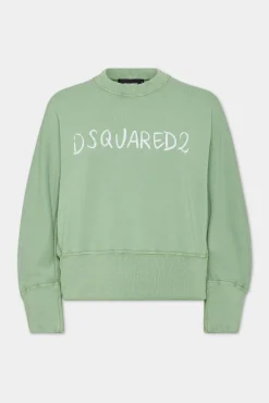 White Fade Dean Fit Handwritten Logo Sweatshirt