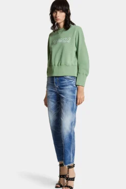 White Fade Dean Fit Handwritten Logo Sweatshirt