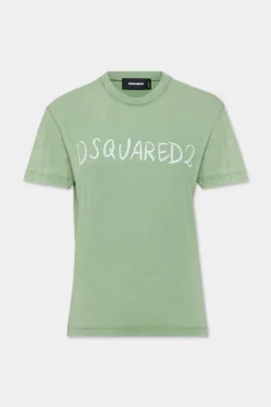White Fade Just Right Fit Handwritten Logo T-Shirt