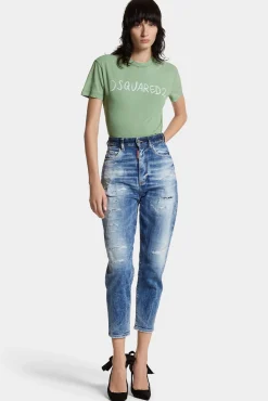 White Fade Just Right Fit Handwritten Logo T-Shirt
