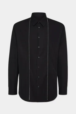 Zipped Dropped Shoulder Shirt